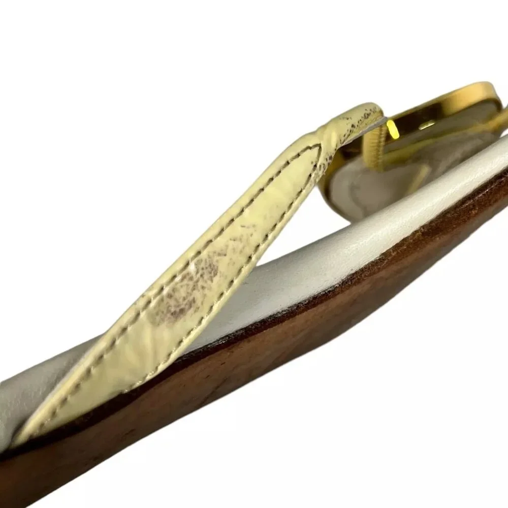 Prada Cream Enamel Logo Plaque Leather Flip Flop Sandals Size EU 40 Womens - Picture 12 of 16